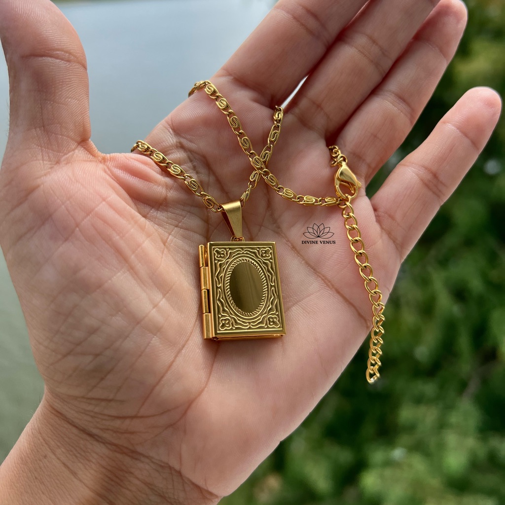 Book Locket Necklace | Gold Plated Stainless Steel | Handmade With Love
